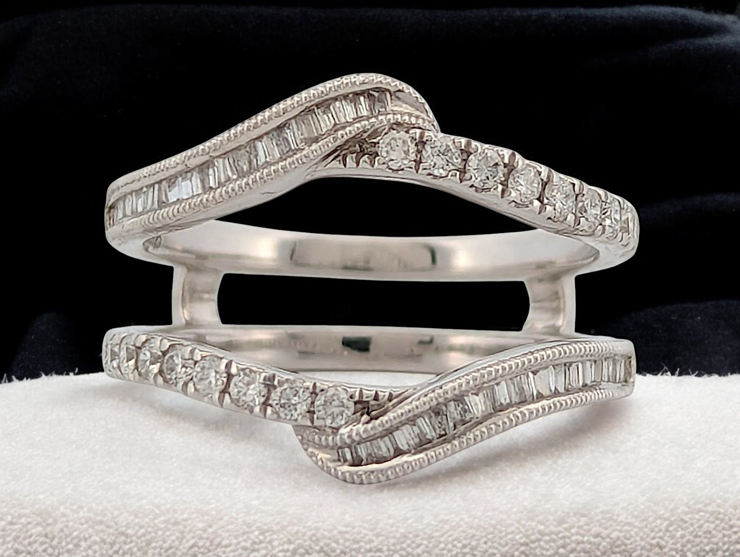 Azalea | 14K White Gold Diamond Ring, 0.40 CT, Size 7, Dainty Wedding Band, Minimalist Stacking Ring, Anniversary Gift for Her