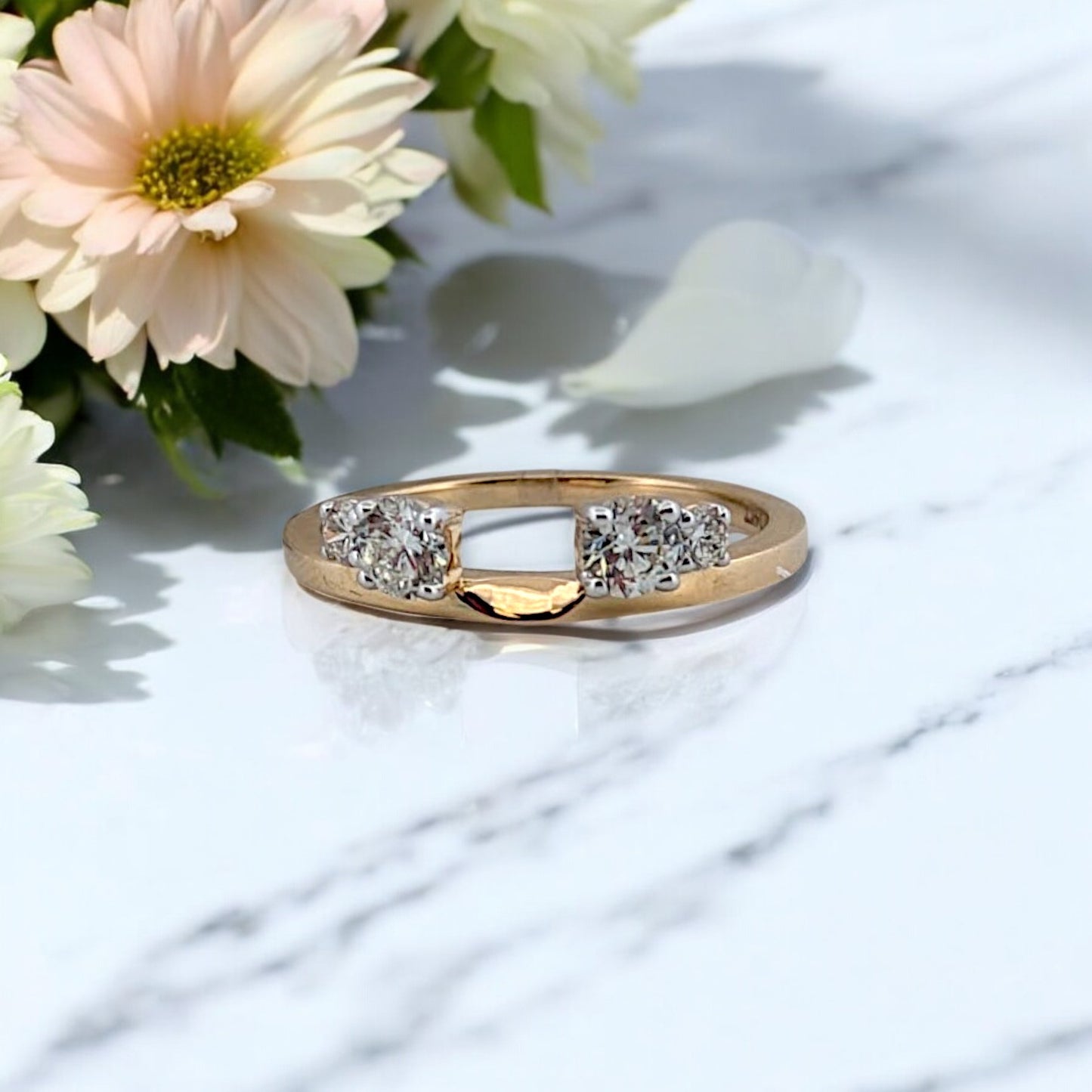 14k yellow gold wrap ring with .50 carat total weight natural diamonds
