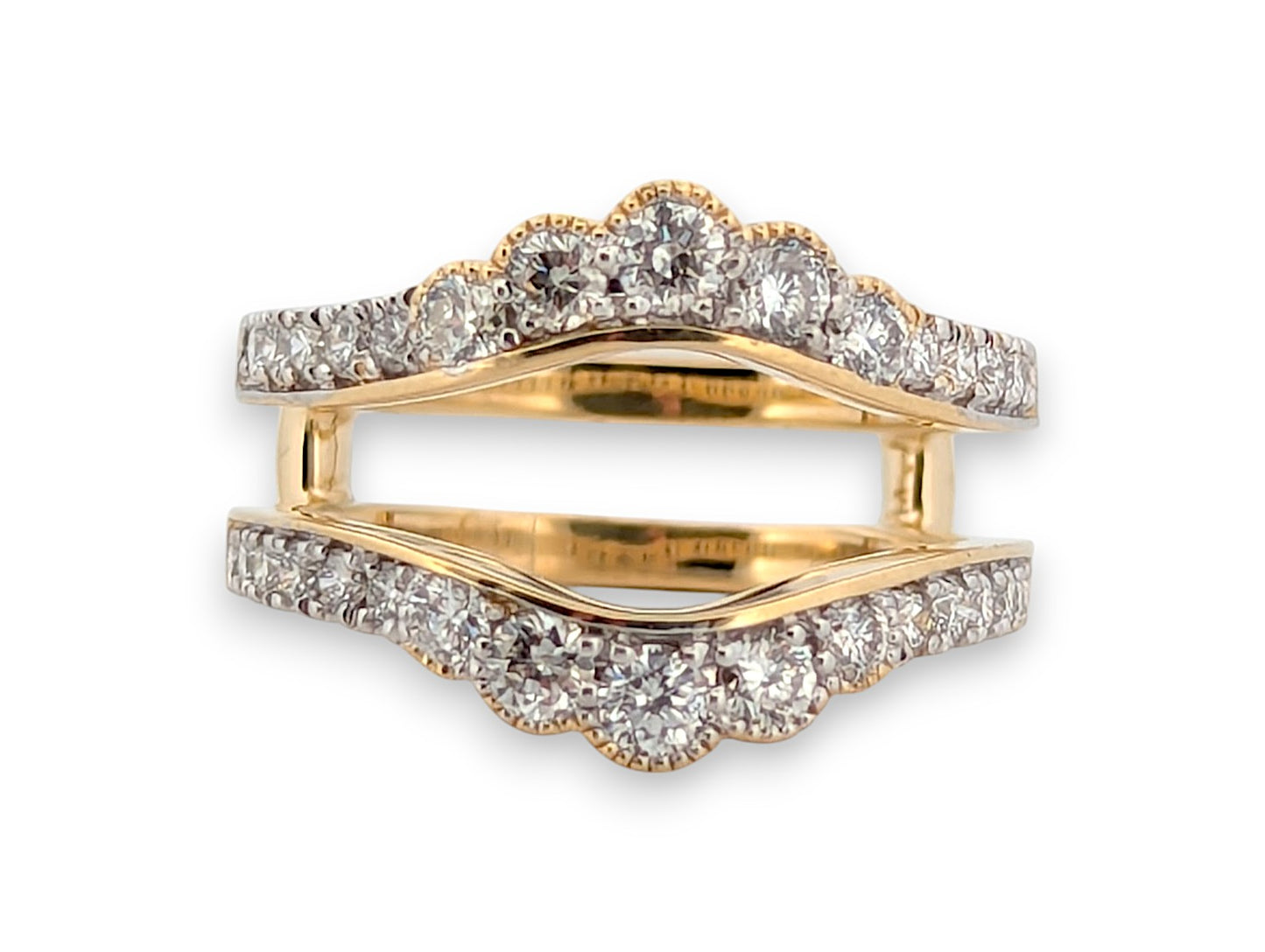Daphne | 14K Yellow Gold Wrap Ring, 1.00 CTW Natural Diamonds, Crossover Diamond Band, Luxury Statement Jewelry, Anniversary Gift, Size 7