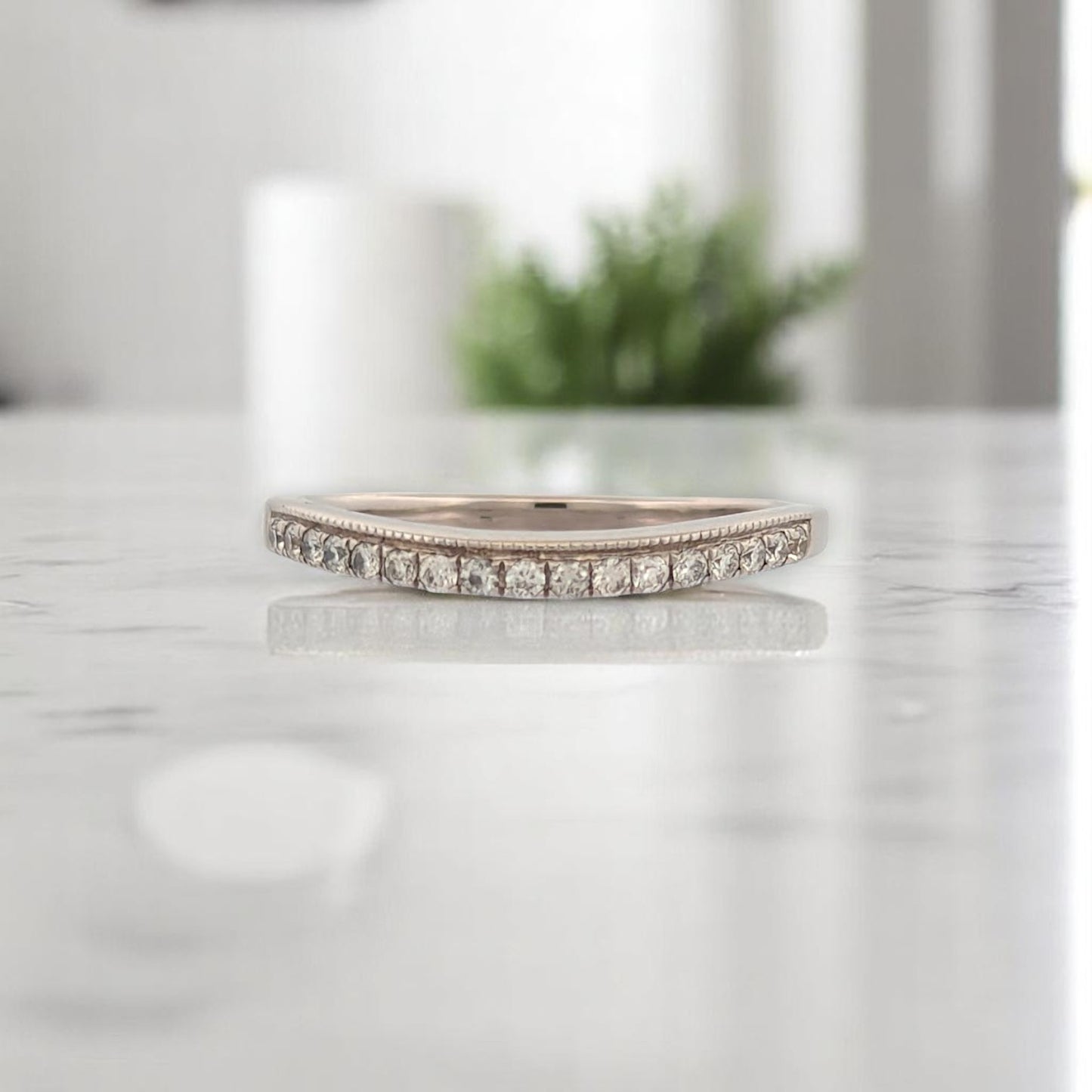 Galilee Ring | 14k White Gold Diamond Ring | 0.20ct Sparkling Jewelry | Size 8.5, Elegant Gift for Her