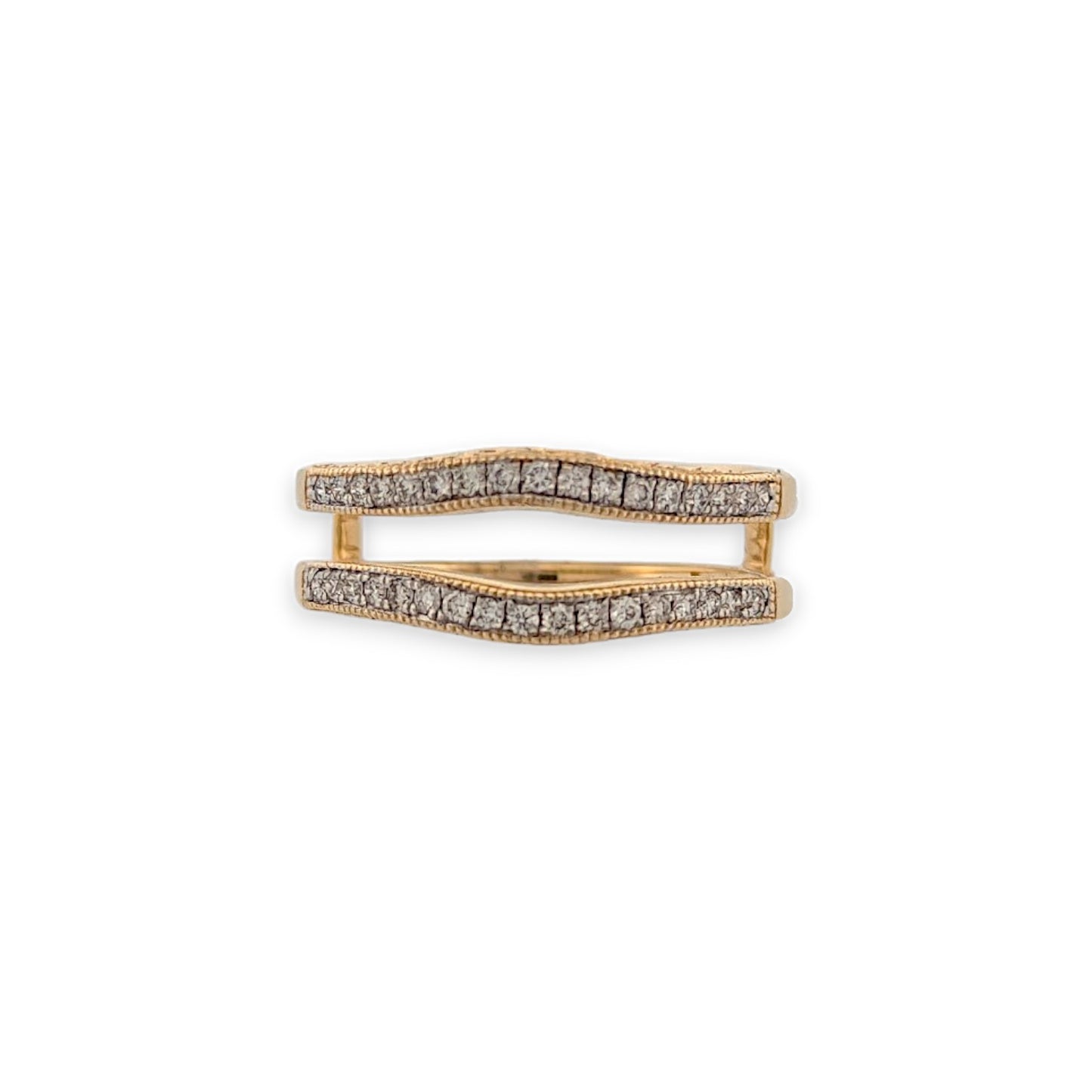 Ophelia | 14K Yellow Gold Ring Wrap | .25 CTW Natural Round Diamonds | Elegant Enhancer Band | Fine Jewelry | Size 7