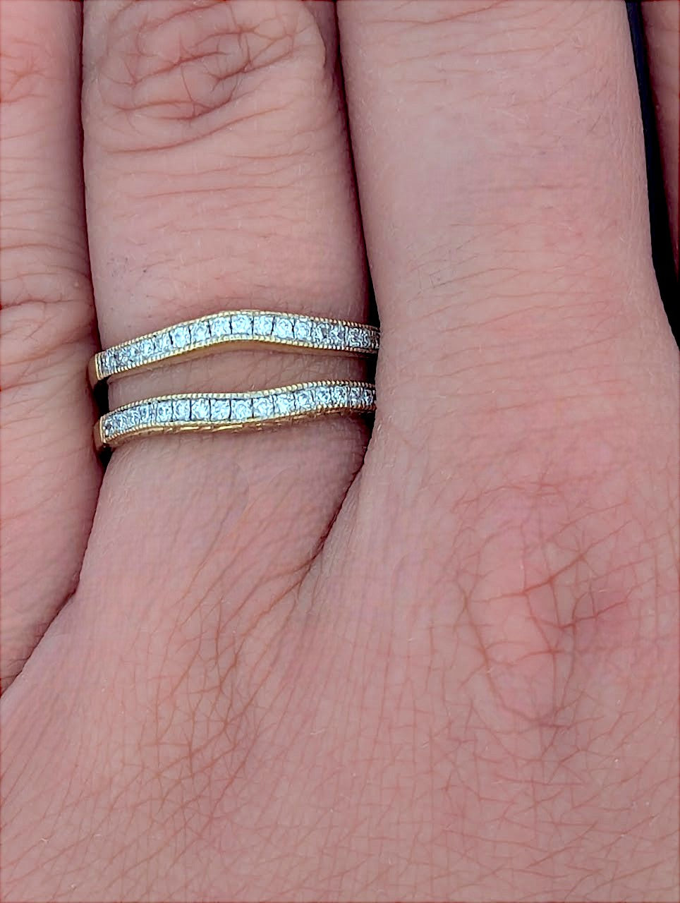 Ophelia | 14K Yellow Gold Ring Wrap | .25 CTW Natural Round Diamonds | Elegant Enhancer Band | Fine Jewelry | Size 7