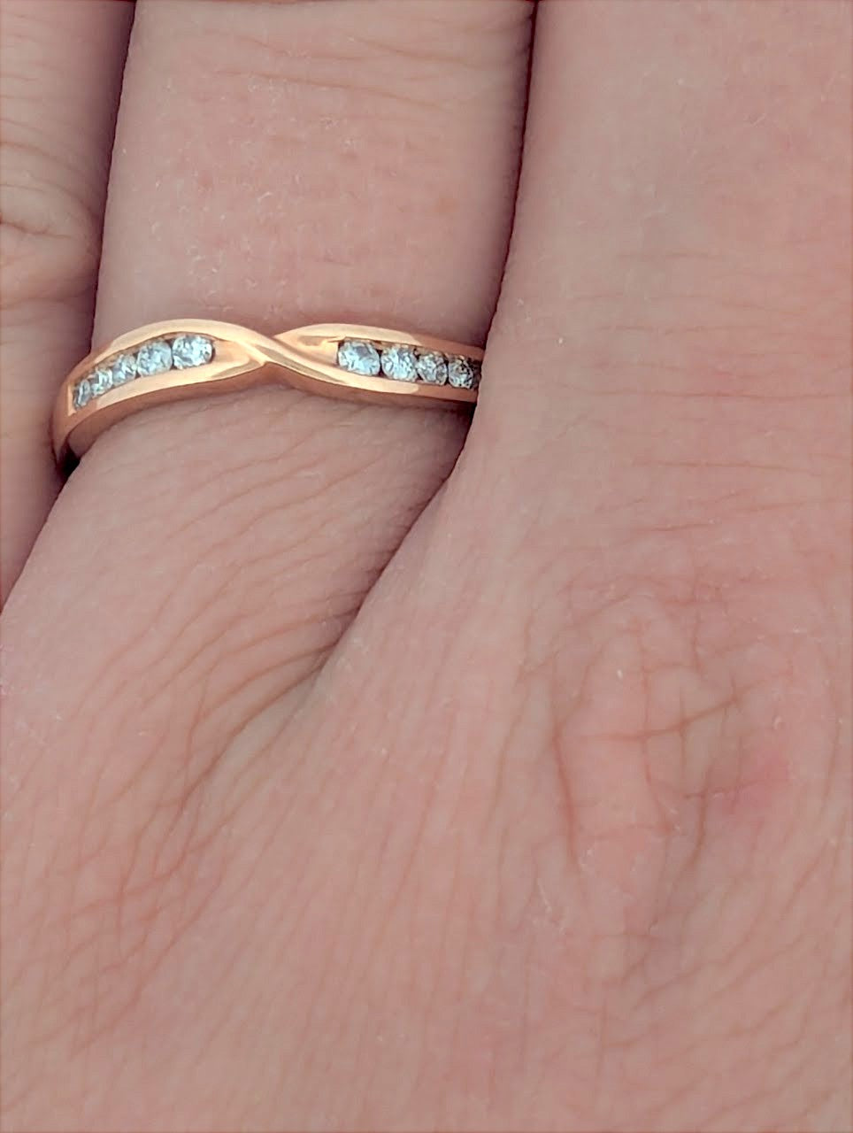 Arden | 10K Rose Gold Diamond Ring, 0.18 CTW, Dainty Stacking Ring, Minimalist Gold Jewelry, Wedding Band for Women, Size 7.25 Gift for Her