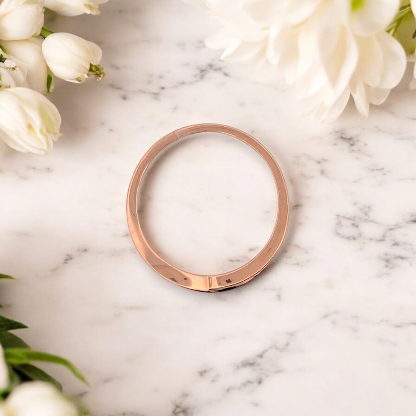 Arden | 10K Rose Gold Diamond Ring, 0.18 CTW, Dainty Stacking Ring, Minimalist Gold Jewelry, Wedding Band for Women, Size 7.25 Gift for Her