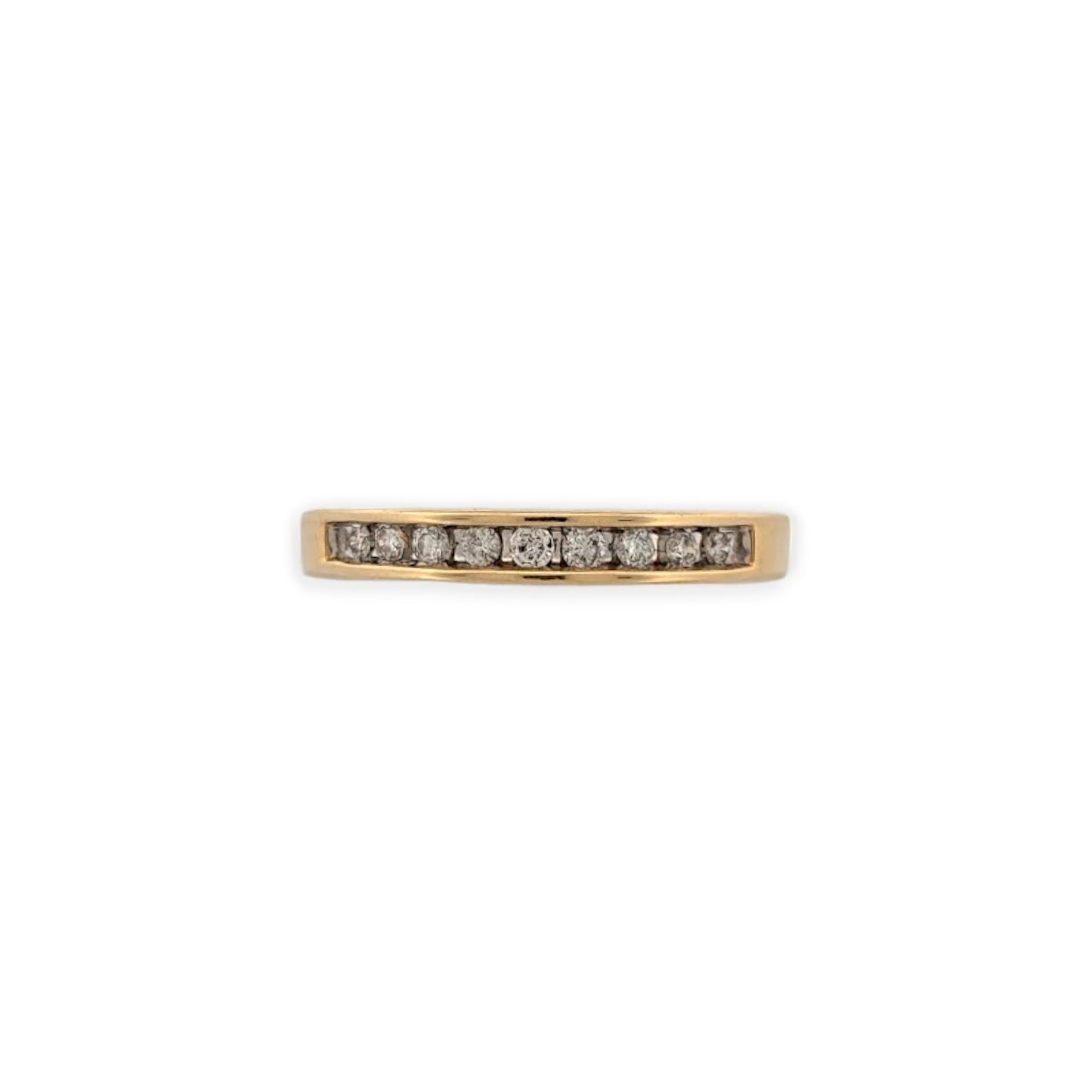 Aria | 14K Yellow Gold Channel Set Diamond Band | .25 CTW Natural Round Diamonds | Classic Wedding or Stacking Ring | Size 7