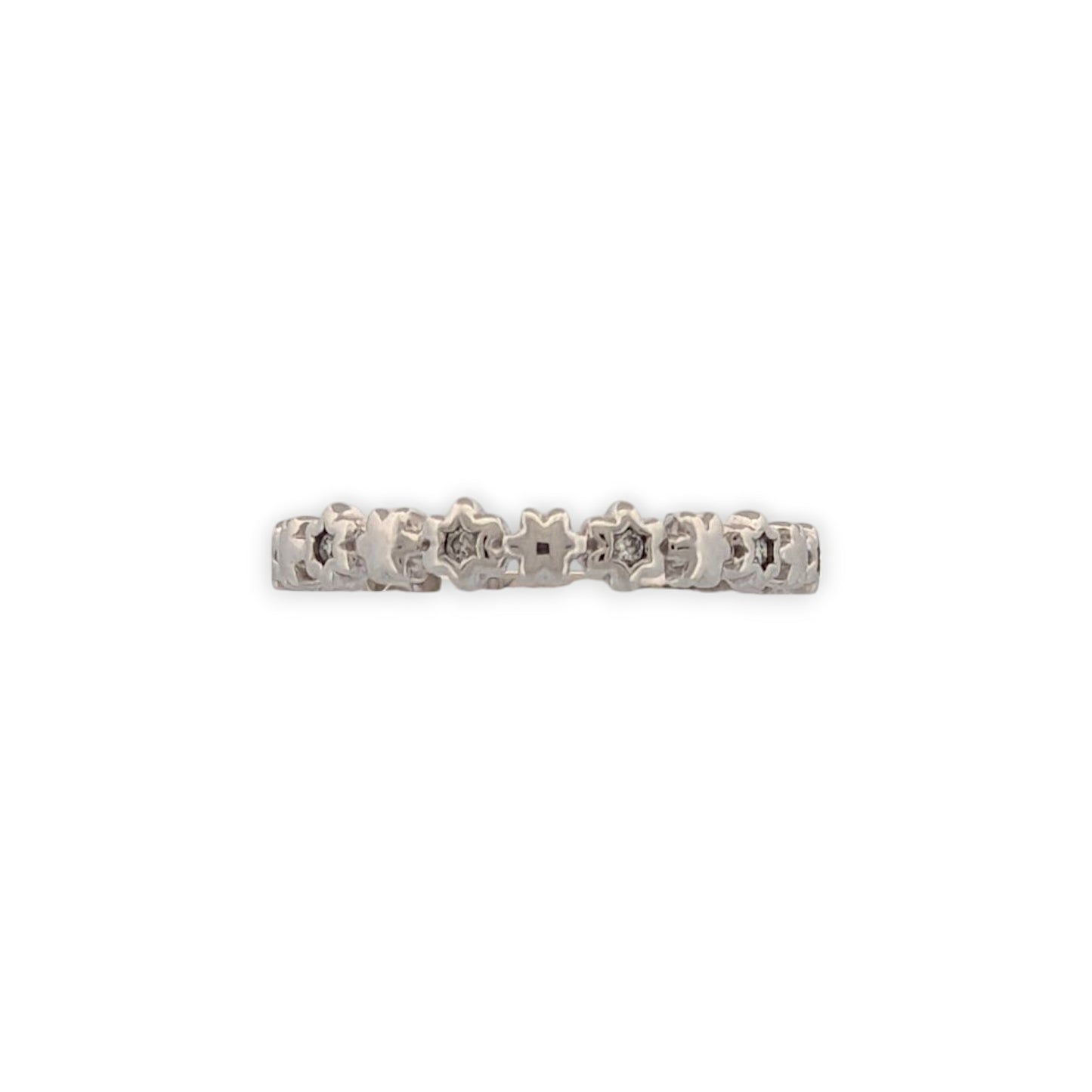 Celesta | 10K White Gold Diamond Ring, 0.10 CT Diamond, Size 6.5, Dainty Stacking Band, Minimalist Fine Jewelry, Gift for Her