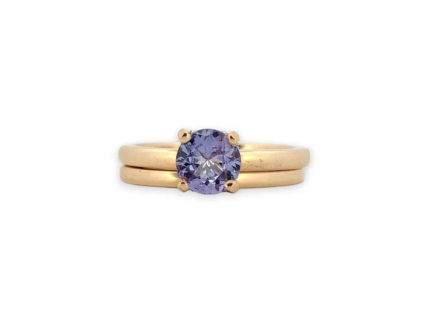 Vivienne | 14K Yellow Gold | Tanzanite and Natural Diamond | Ring