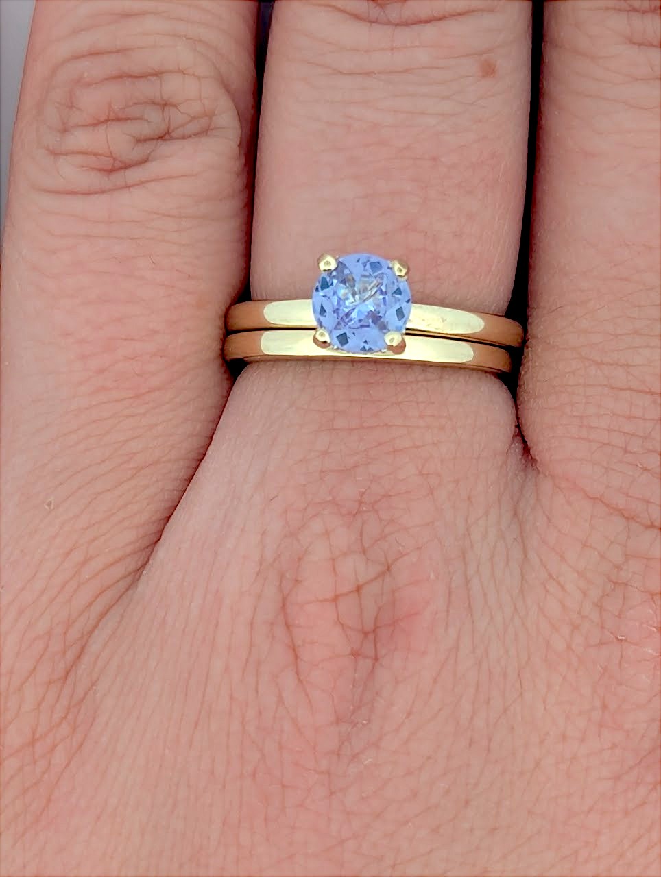 Vivienne | 14K Yellow Gold | Tanzanite and Natural Diamond | Ring