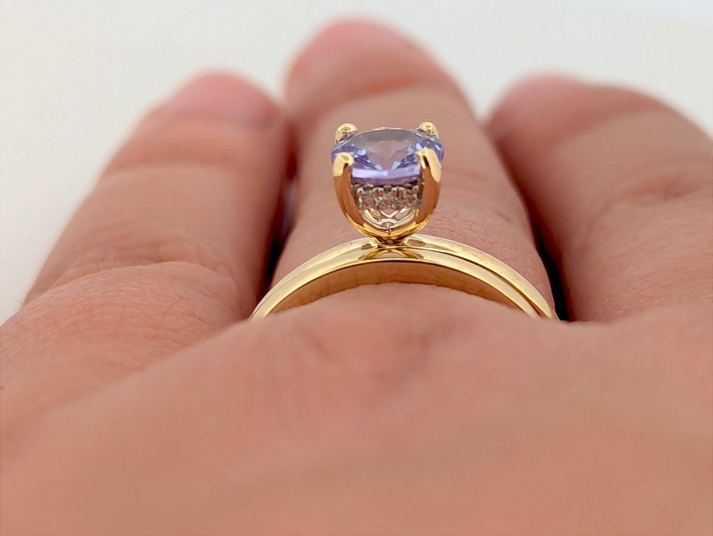 Vivienne | 14K Yellow Gold | Tanzanite and Natural Diamond | Ring