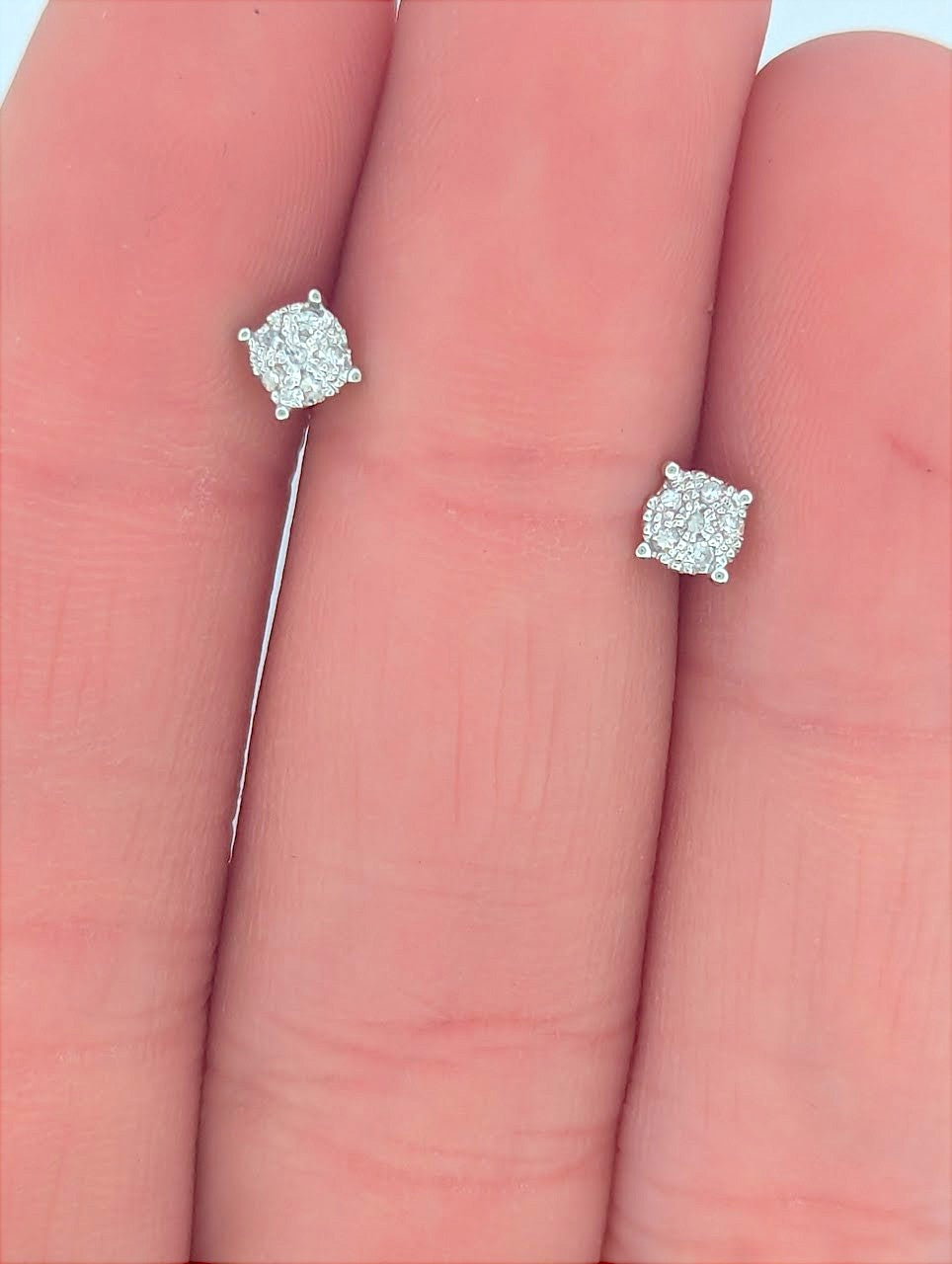 Sable | 10K White Gold Diamond Earrings, 0.06 CTW Natural Diamonds, Minimalist Studs, Everyday Jewelry, Gift for Her, Fine Jewelry