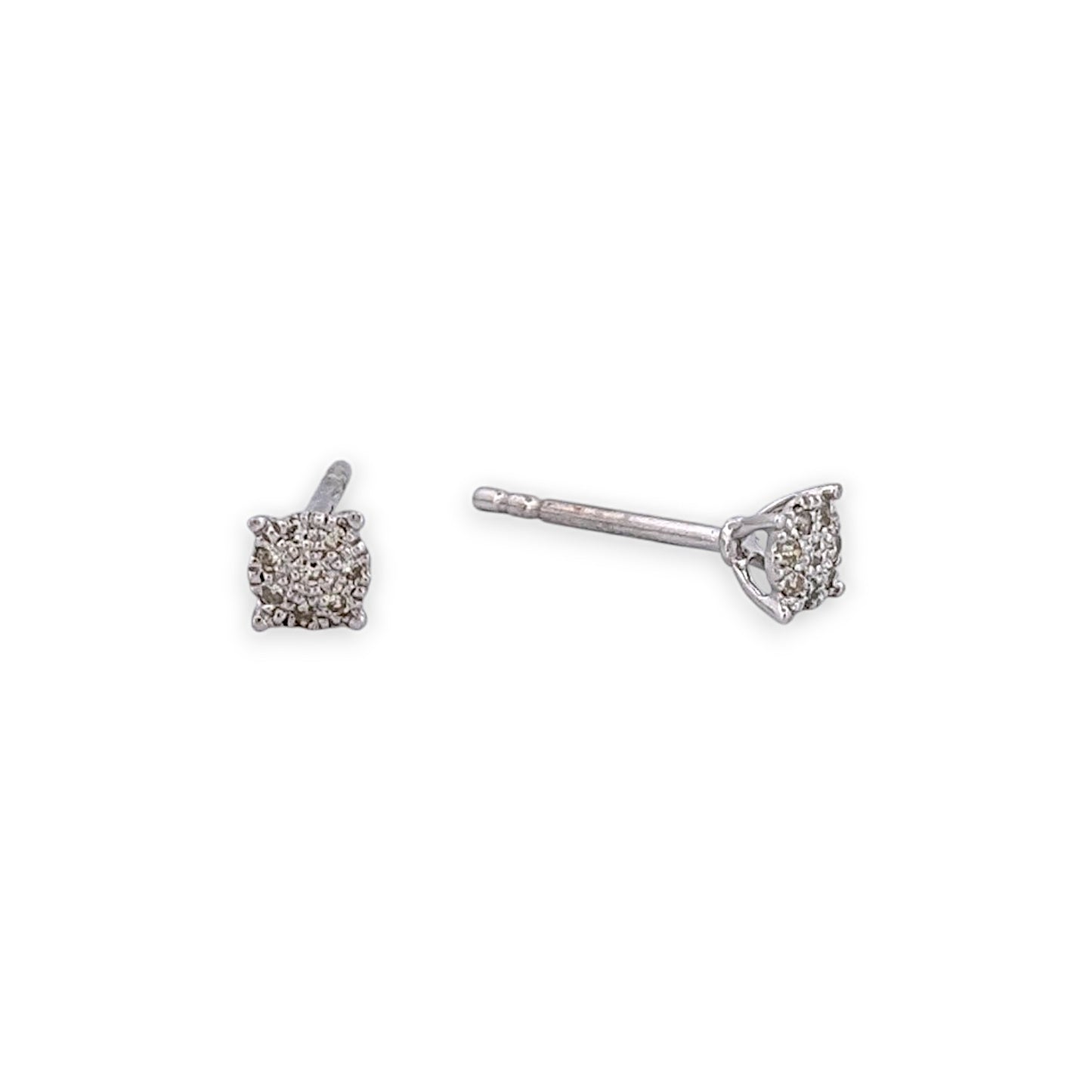 Sable | 10K White Gold Diamond Earrings, 0.06 CTW Natural Diamonds, Minimalist Studs, Everyday Jewelry, Gift for Her, Fine Jewelry