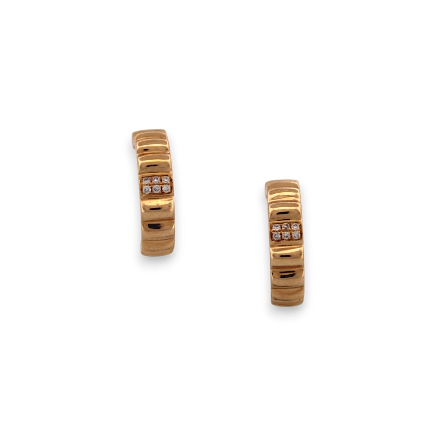 Aspen | 18k Yellow Gold Half Hoop Earrings – .10 ctw Natural Round Diamonds