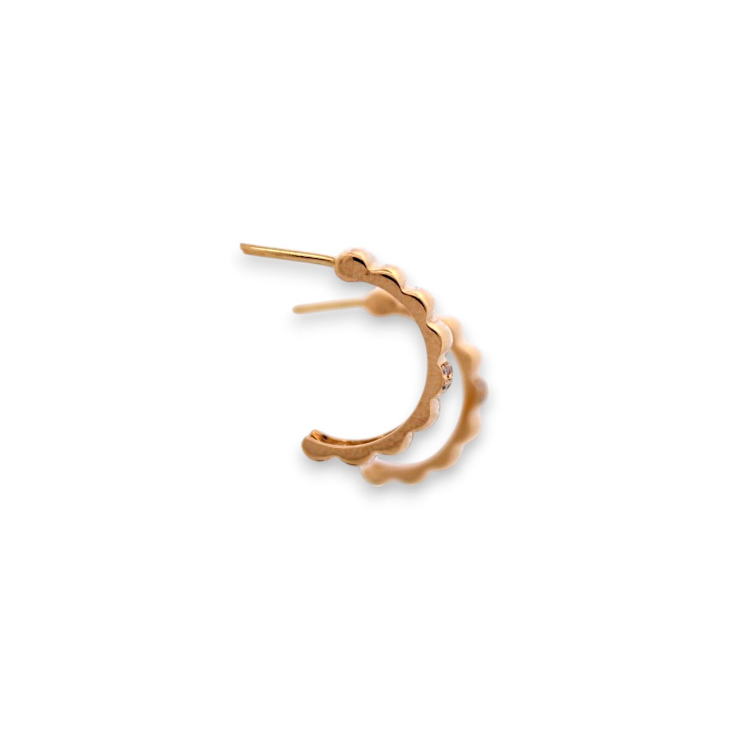 Aspen | 18k Yellow Gold Half Hoop Earrings – .10 ctw Natural Round Diamonds