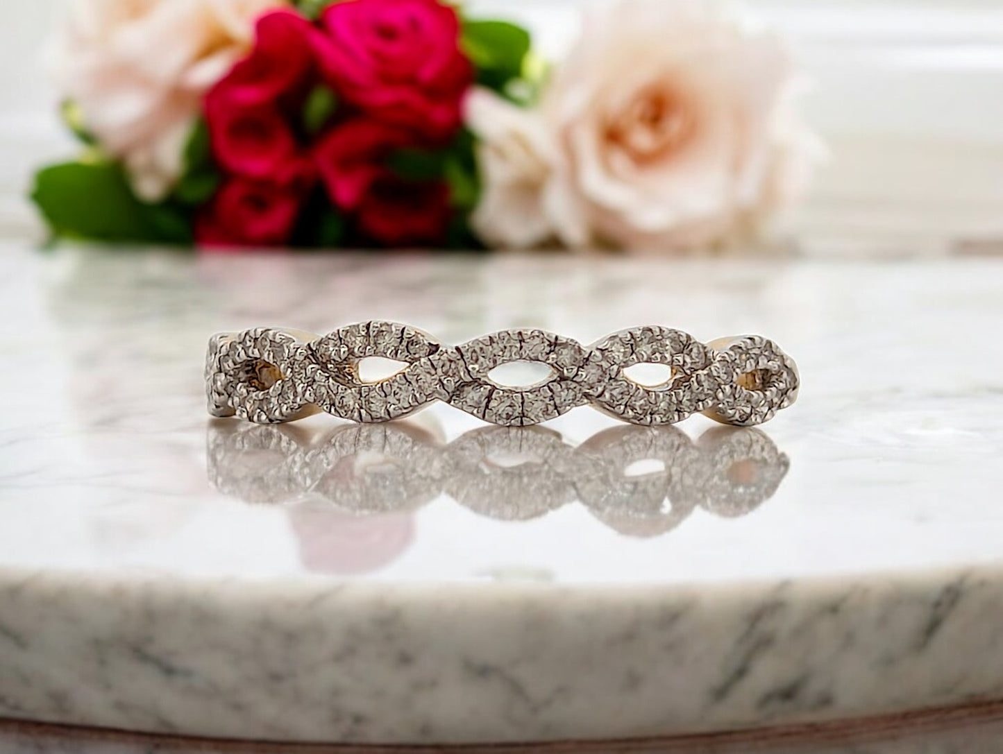 Agatha | 14K Yellow Gold Diamond Ring, 0.23 CT Diamond, Size 7.25, Dainty Stacking Band, Minimalist Fine Jewelry, Gift for Her