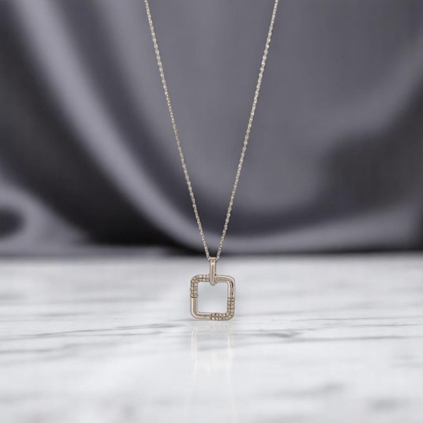 Hazel | 10K White Gold Diamond Necklace, 0.10 CT, Dainty Pendant Necklace, Minimalist Fine Jewelry, Anniversary Gift for Her