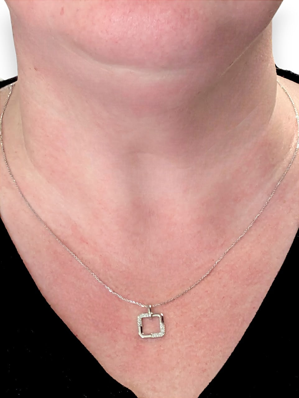 Hazel | 10K White Gold Diamond Necklace, 0.10 CT, Dainty Pendant Necklace, Minimalist Fine Jewelry, Anniversary Gift for Her
