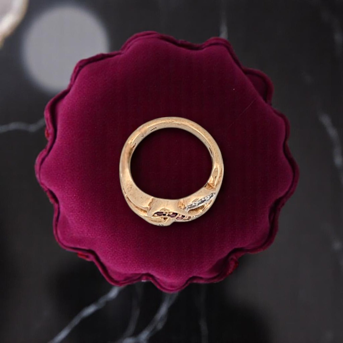 Benoite | Ruby Diamond Ring, 14K Yellow Gold with Natural Rubies & Diamonds, Elegant Fine Jewelry, Luxury Gift for Her, Statement Ring Size 8