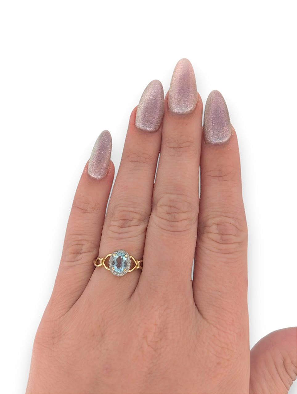 Billie | 10K Yellow Gold | Aquamarine and Natural Diamond | Ring