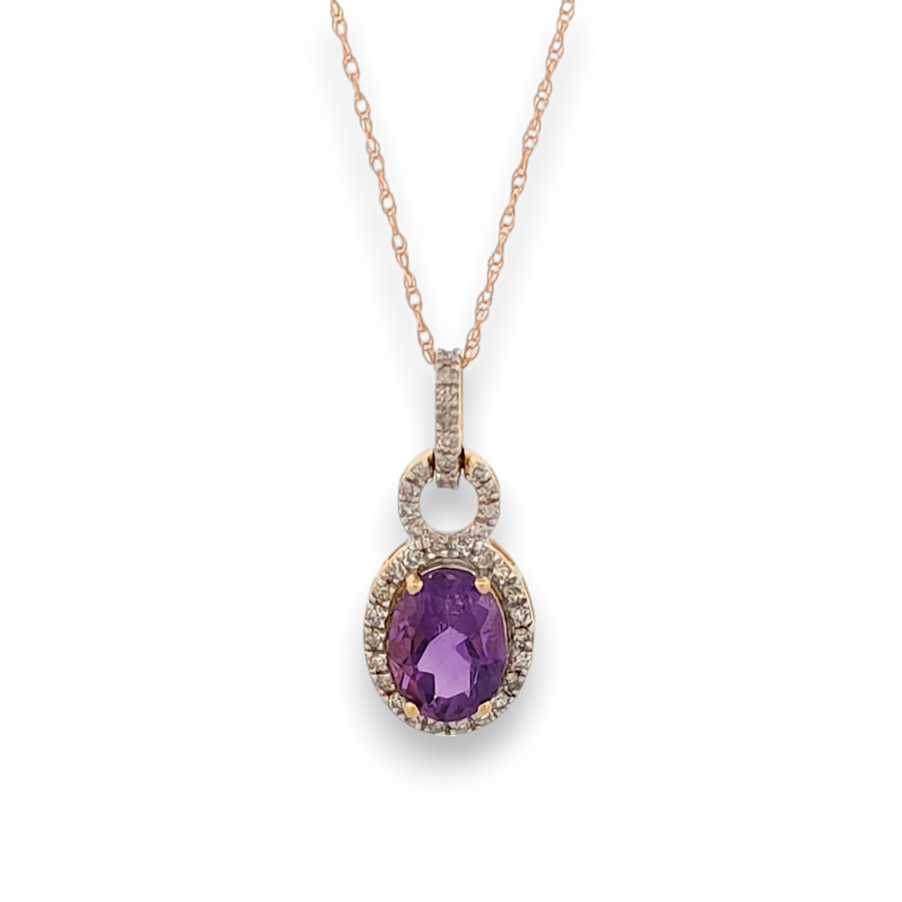 Storm Necklace | 10k Yellow Gold Diamond & Amethyst Jewelry | Bold Elegant Gift for Her