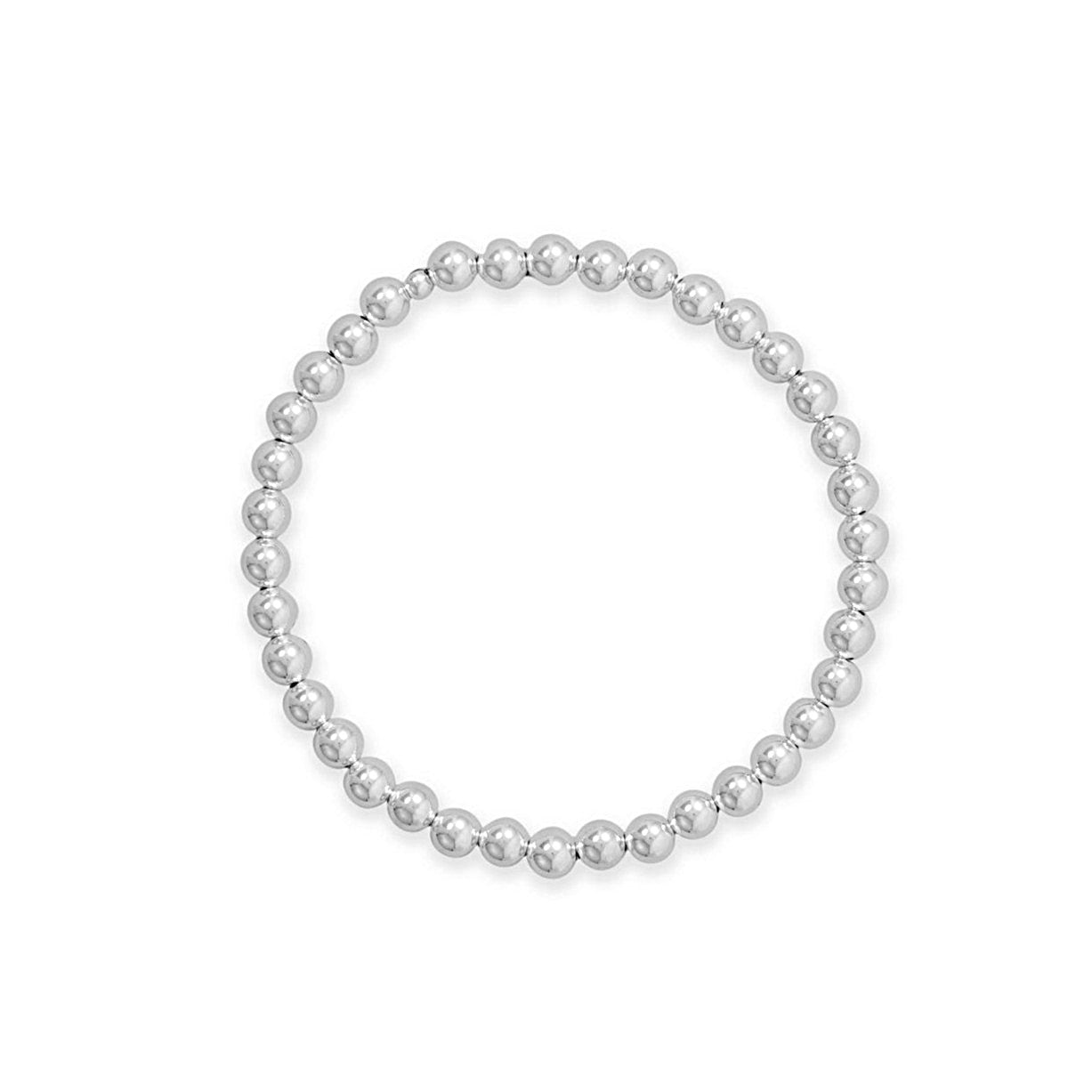 7 5mm Silver Bead Stretch Bracelet