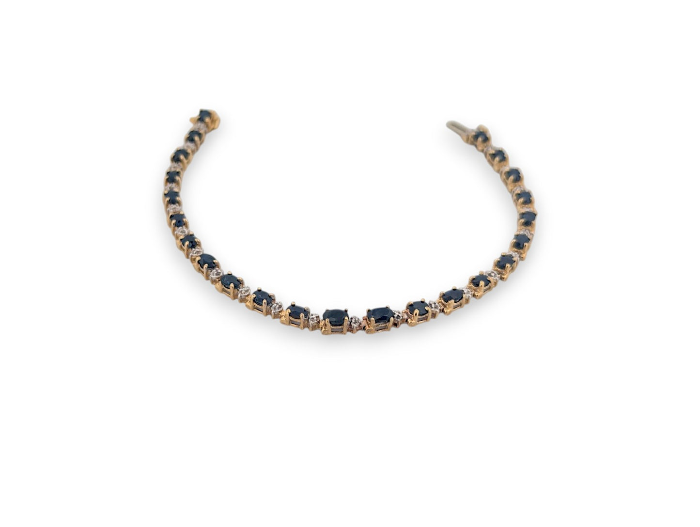 Celestine | 10K Yellow Gold Sapphire Bracelet, 3.80 CT Natural Sapphires, Dainty Gold Bracelet, Fine Jewelry Gift, September Birthstone