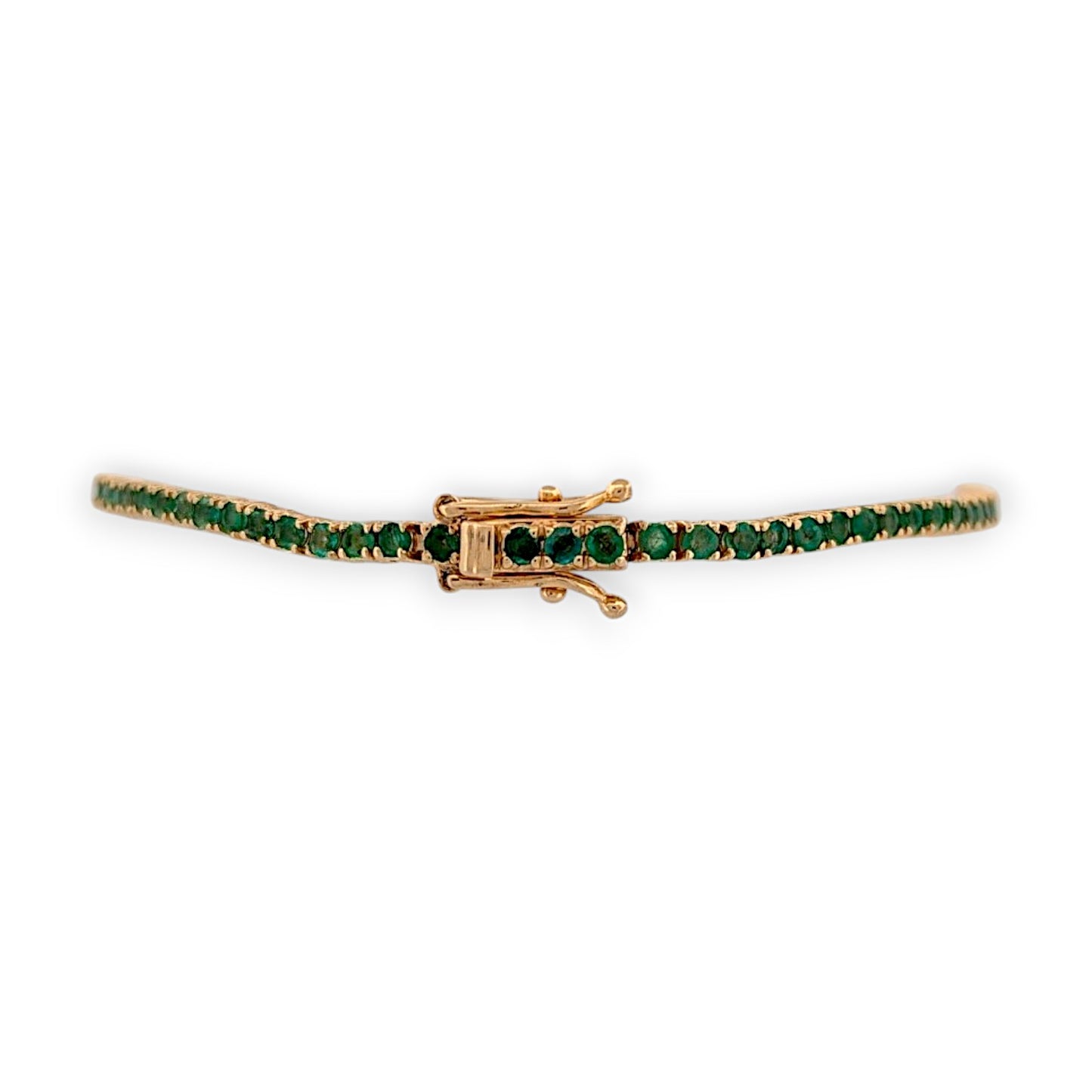 Laurel | 14K Yellow Gold Emerald Tennis Bracelet | 2.5 CT Natural Round Emeralds | 7" Classic Fine Jewelry | Elegant Gift For Her
