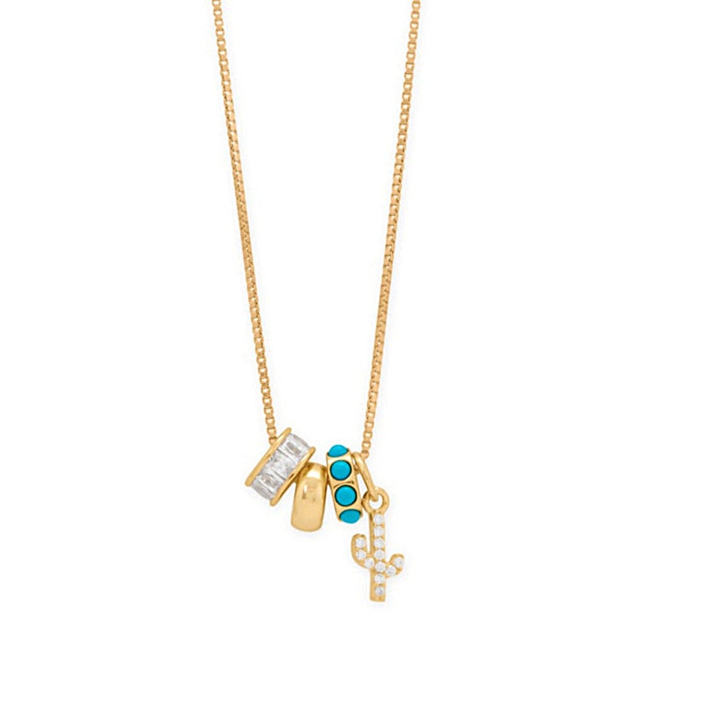 Cowgirl Chic! 18 14 Karat Gold Plated Charm Necklace