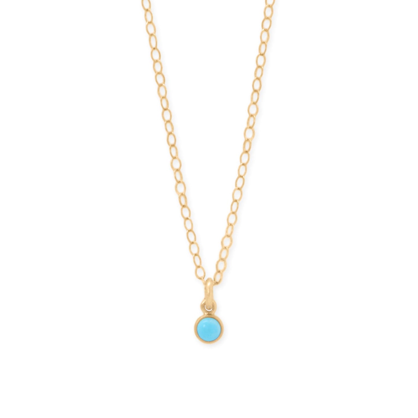 15" + 2.5" 14/20 Gold Filled 3mm Imitation Turquoise Necklace