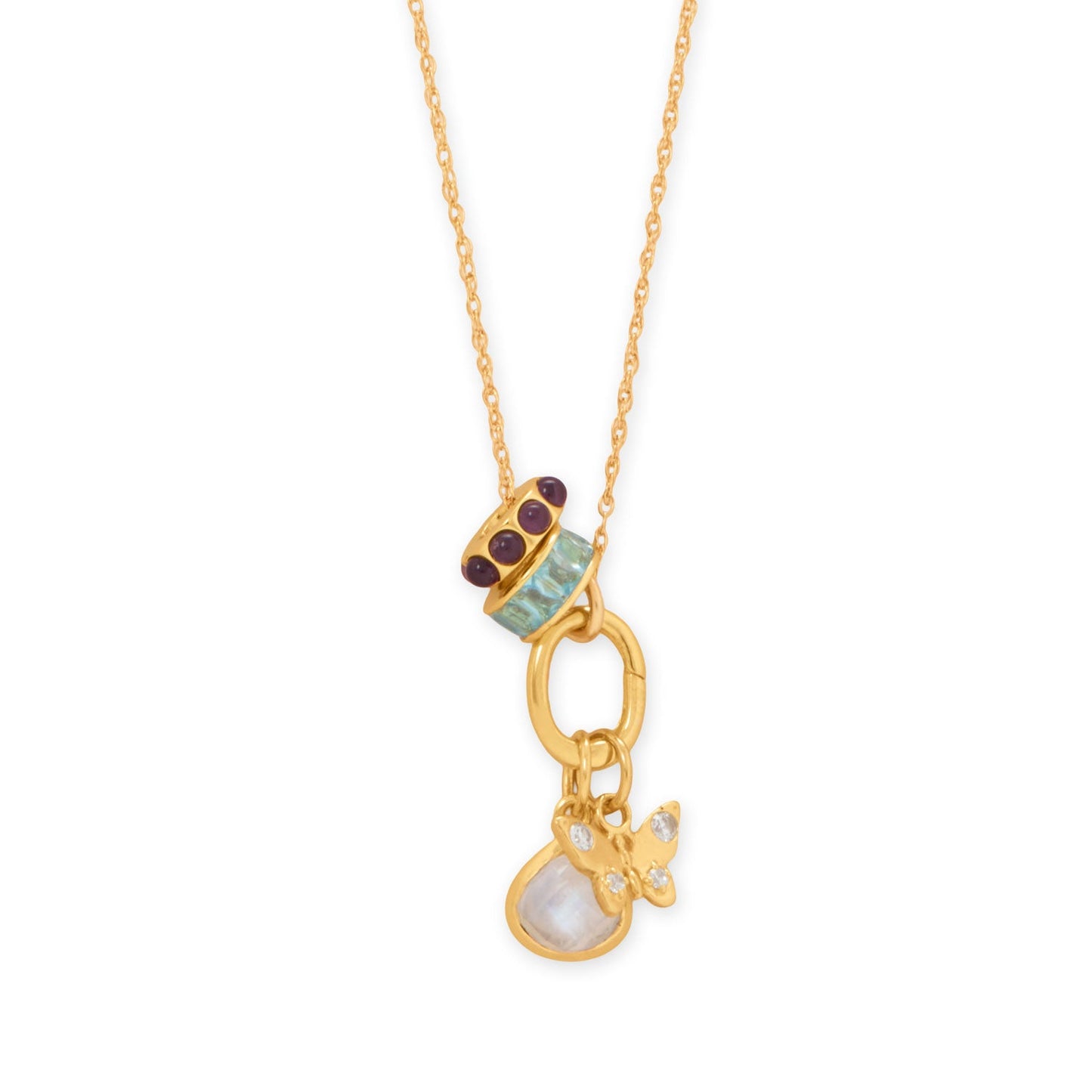 Soarin' and Shinin'! 18 14 Karat Gold Plated Charm Necklace