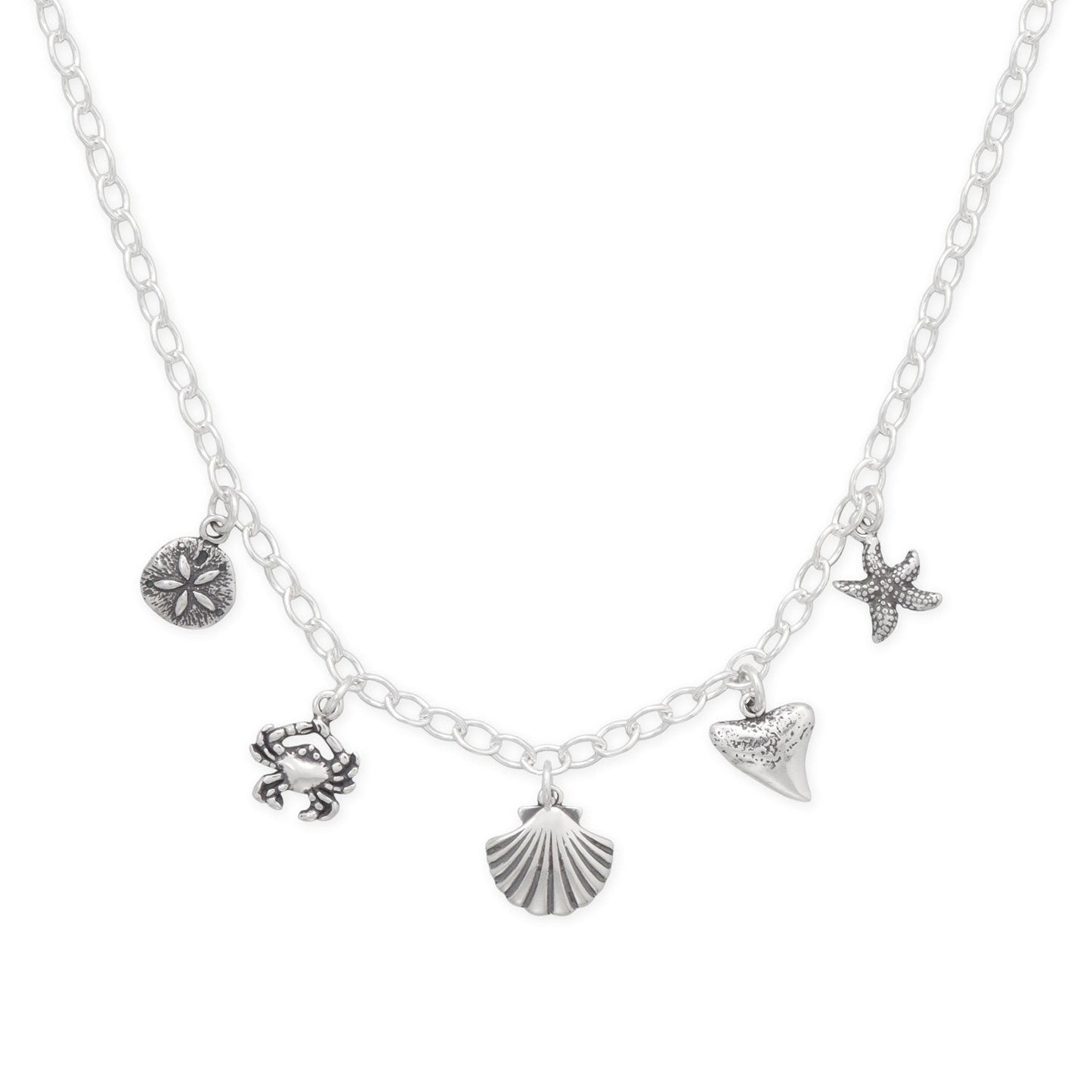 Seaside Style! 18 Oxidized Charm Necklace