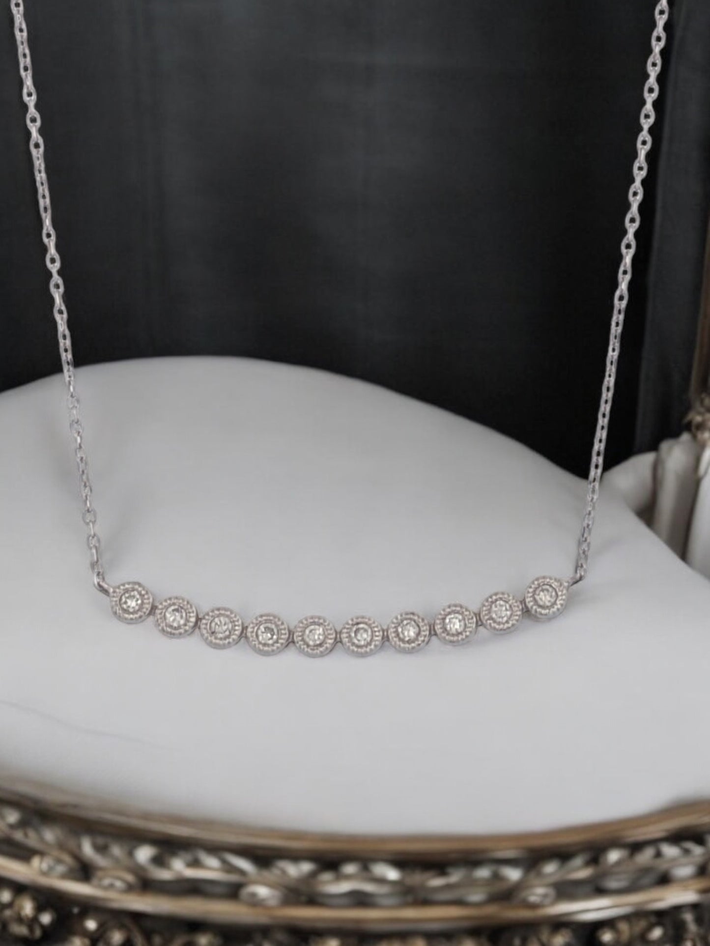 Heather | Diamond Necklace 10K White Gold, 0.17ct Diamond Pendant, Elegant Fine Jewelry, Classic Gold Necklace, Luxury Gift for Her