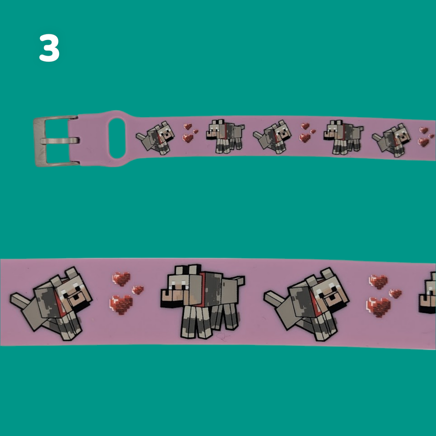 Minecraft Medical ID Bracelet, Adjustable 6'-8" Silicone & Stainless Steel, Custom Engraved Tag, Kids & Adults, Officially Licensed