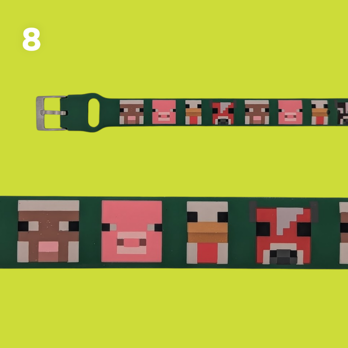 Minecraft Medical ID Bracelet, Adjustable 6'-8" Silicone & Stainless Steel, Custom Engraved Tag, Kids & Adults, Officially Licensed