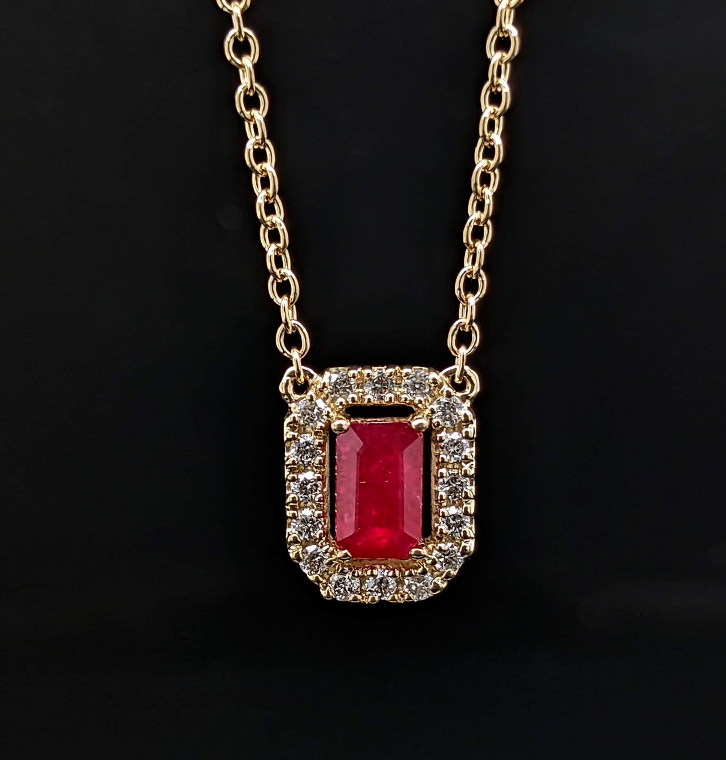 Monroe | 14k Yellow Gold | Ruby and Diamond | Necklace
