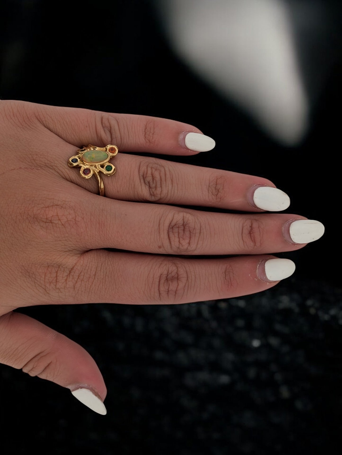 Andrea | 18k Yellow Gold | Opal and Sapphire | Ring