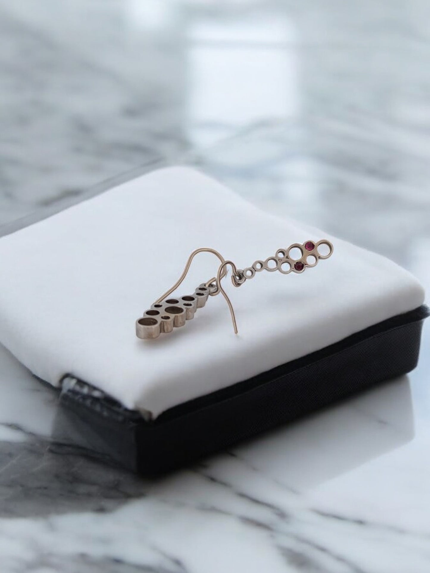 Michelle | 14k White Gold | Ruby | Earrings