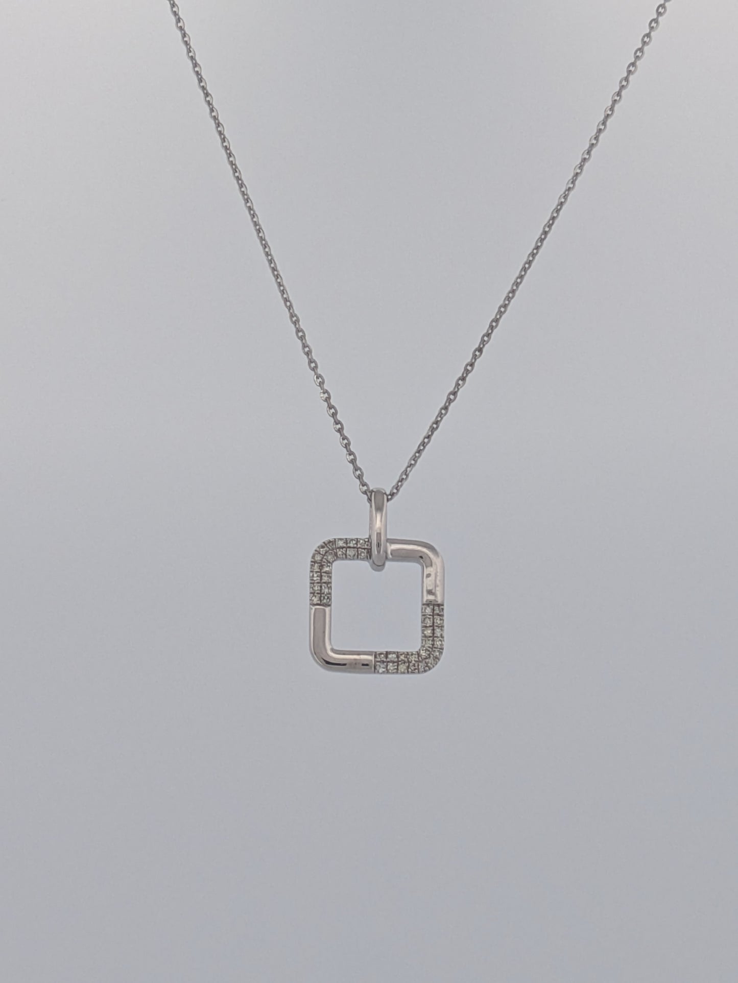 Hazel | 10K White Gold Diamond Necklace, 0.10 CT, Dainty Pendant Necklace, Minimalist Fine Jewelry, Anniversary Gift for Her