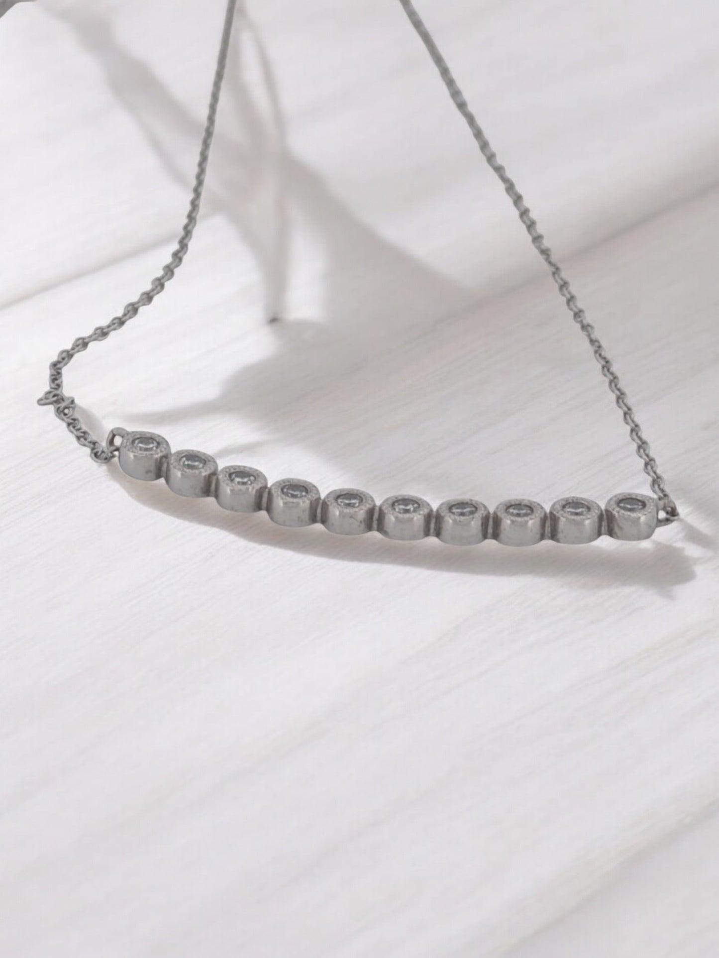 Heather | Diamond Necklace 10K White Gold, 0.17ct Diamond Pendant, Elegant Fine Jewelry, Classic Gold Necklace, Luxury Gift for Her