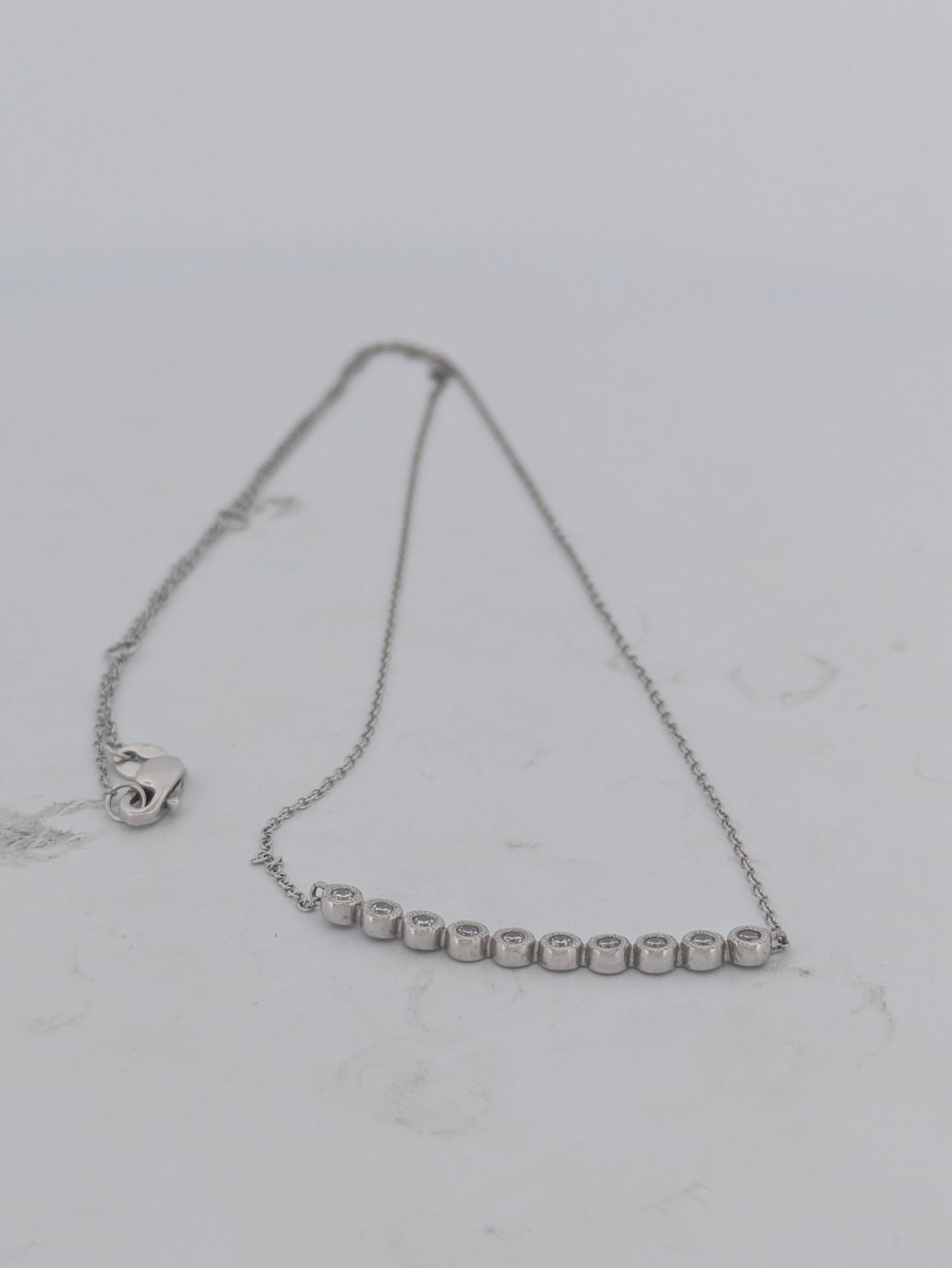 Heather | Diamond Necklace 10K White Gold, 0.17ct Diamond Pendant, Elegant Fine Jewelry, Classic Gold Necklace, Luxury Gift for Her