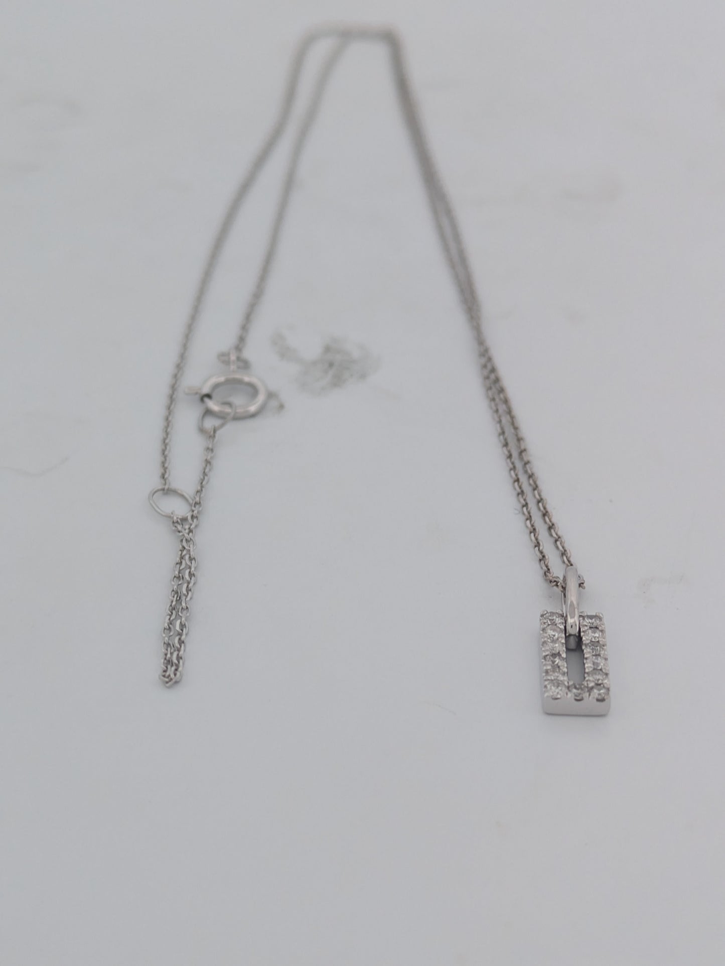 Daisy | 10K White Gold Necklace With 0.17ct Diamonds, Dainty Pendant Necklace, Minimalist Fine Jewelry, Elegant Gift For Her