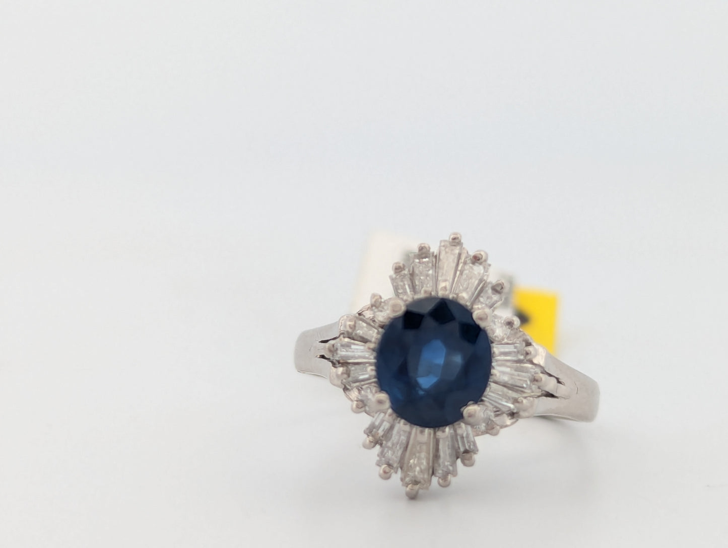 Zayne | Platinum Ring with AIG Certified 1.57ct Royal Blue Sapphire and 0.59ct Diamonds, Elegant Sapphire Engagement Ring, Size 6