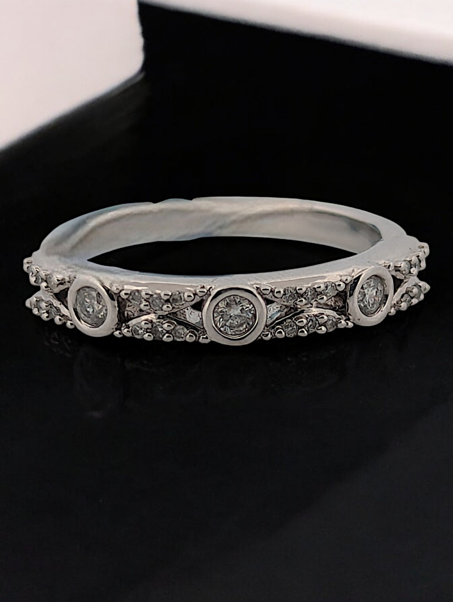 Salome | 10K White Gold Diamond Ring, 0.25 CT Diamond, Size 6.75, Dainty Engagement Ring, Minimalist Fine Jewelry, Gift for Her