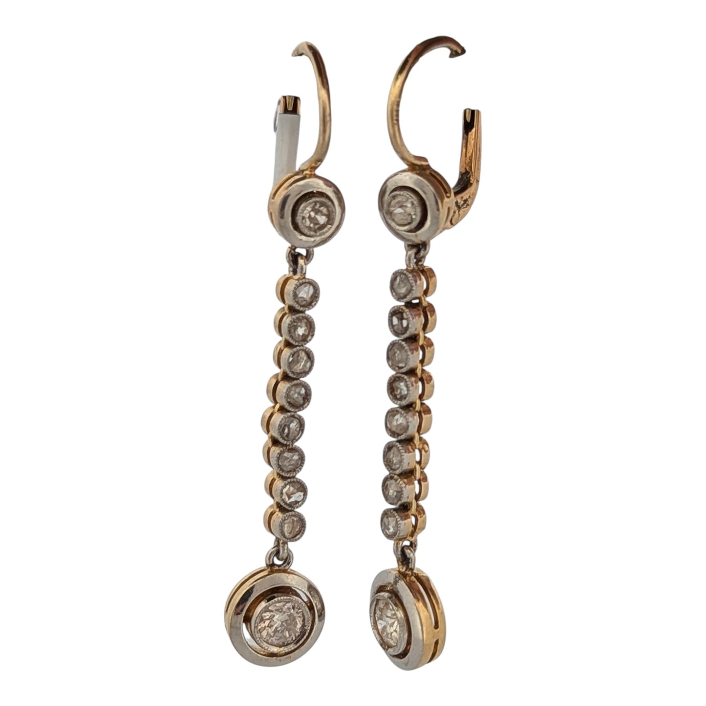 Dorothea | Estate | 18K Yellow Gold and Platinum | Natural Diamond | Earrings