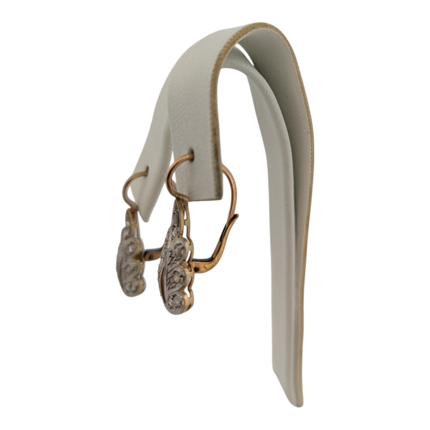 Ethelreda | Estate | 18K Yellow Gold and Platinum | Natural Diamond | Earrings