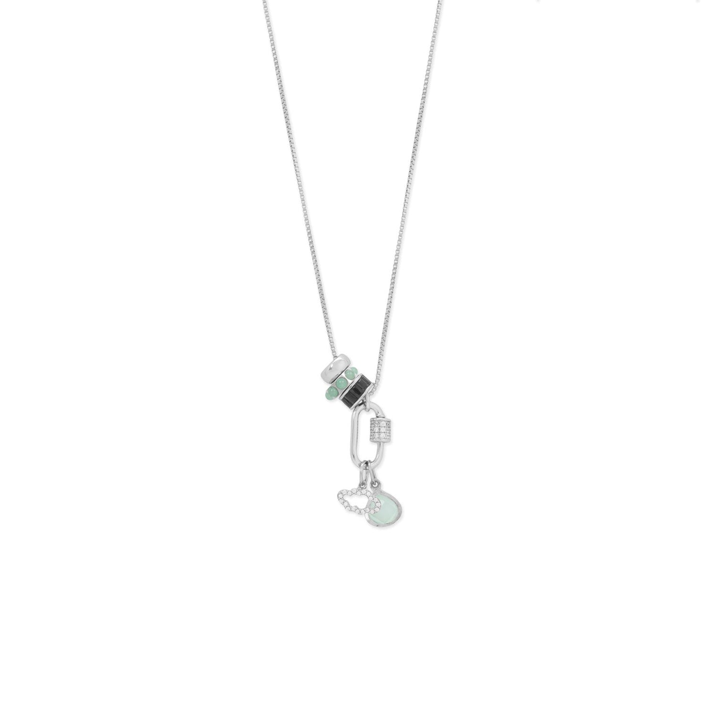 Dainty Rhodium Plated CZ Cloud Outline Charm