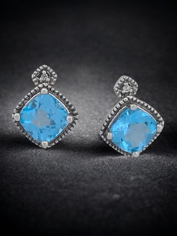 Bernadette | 14k White Gold | Aquamarine | Earrings