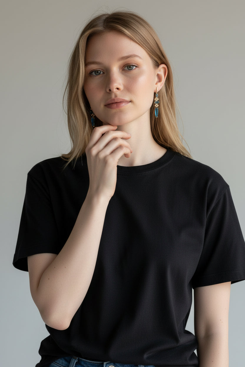 Astraea | 14K Yellow Gold | Topaz and Natural Diamond | Earrings