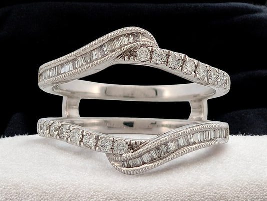 Azalea | 14K White Gold Diamond Ring, 0.40 CT, Size 7, Dainty Wedding Band, Minimalist Stacking Ring, Anniversary Gift for Her