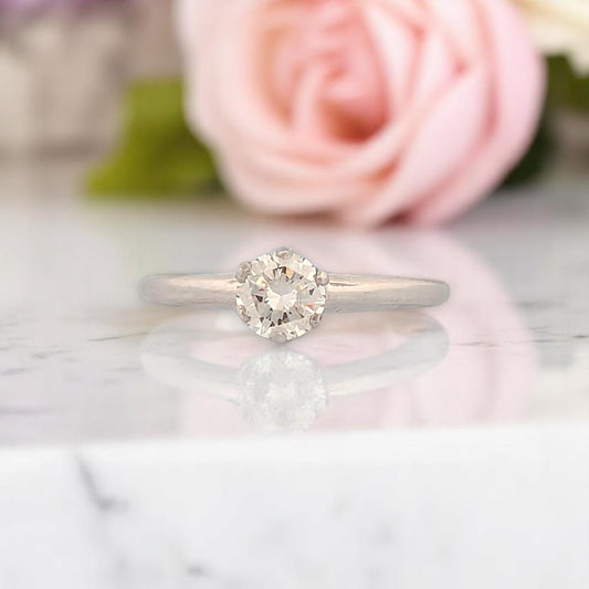 Cayenne Ring | 14k White Gold Diamond Ring | 0.46ct Sparkling Jewelry | Size 5.75, Elegant Gift for Her
