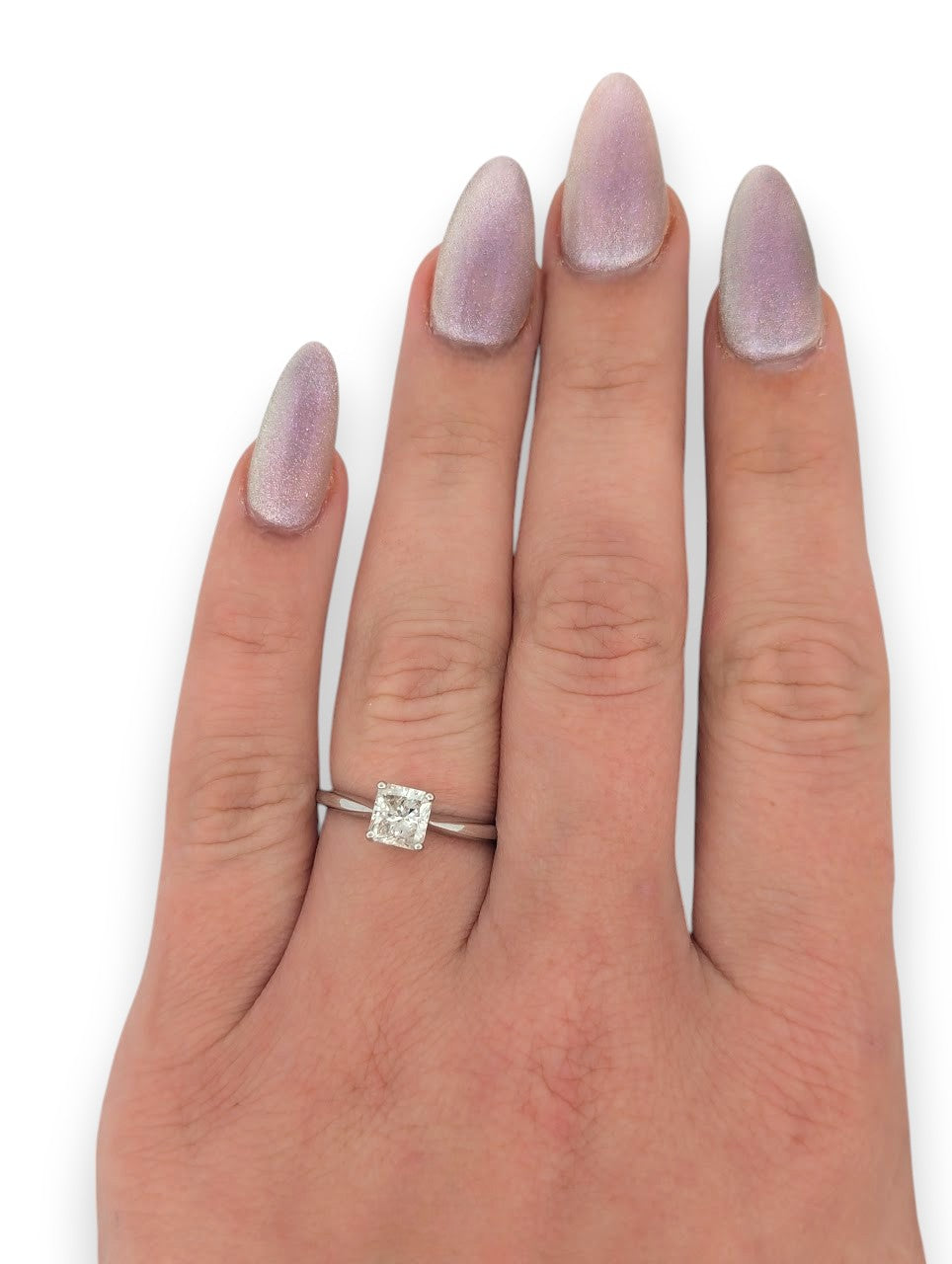 Harriet | 14K White Gold Diamond Ring, 0.90 CT, Size 6.25, Elegant Engagement Ring, Minimalist Wedding Band, Anniversary Gift